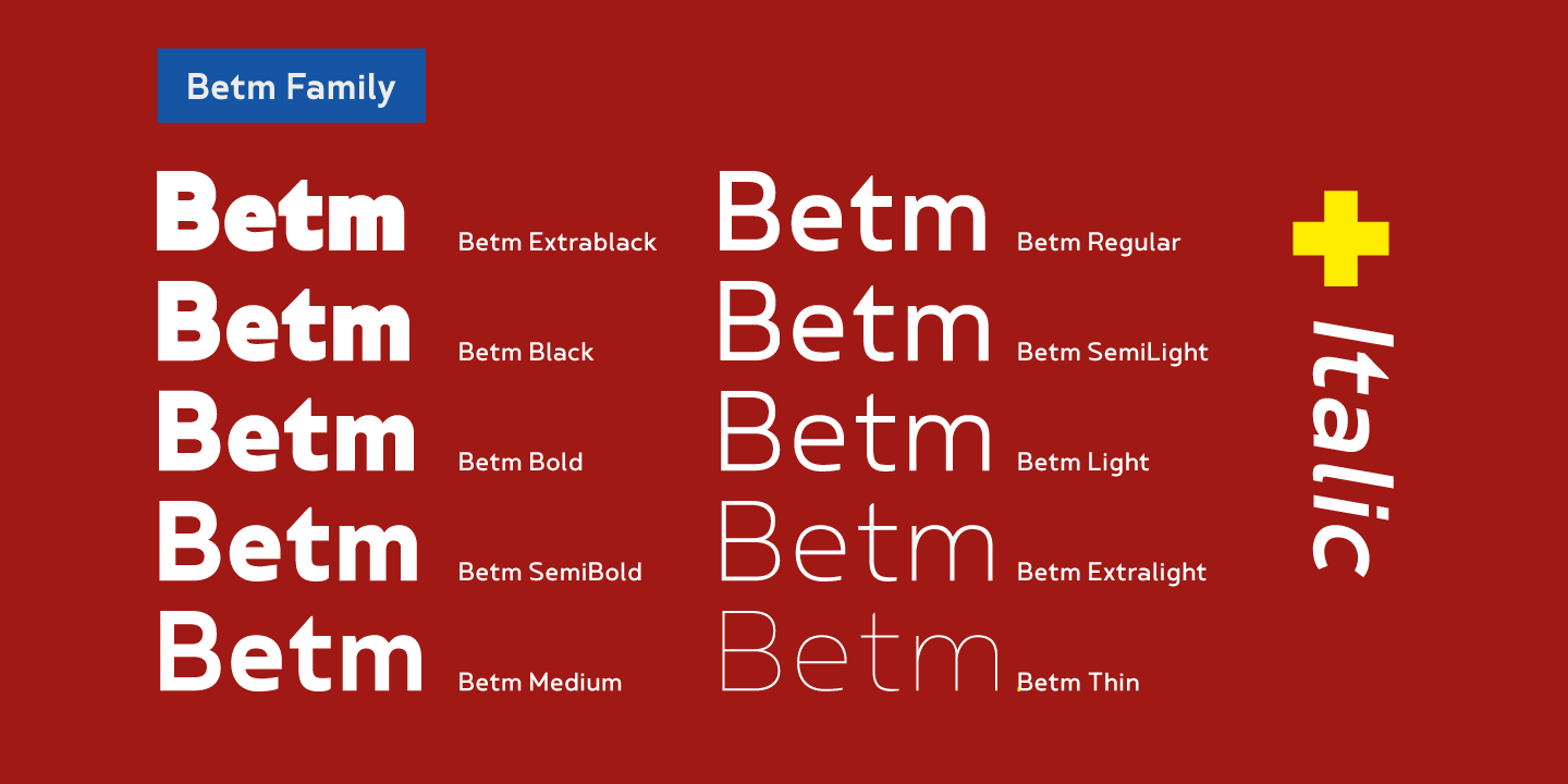 Betm Thin Font preview